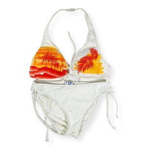 70s Vibe Sunset Halter Bikini